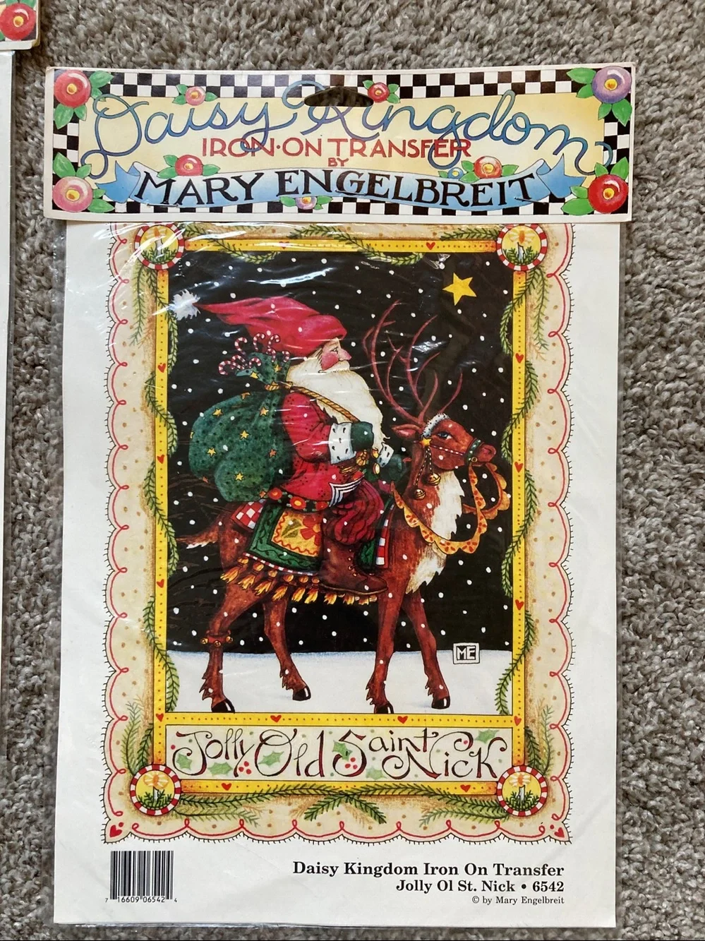 Bundle of 2 Daisy Kingdom Mary Engelbrett Christmas iron on transfers NIP